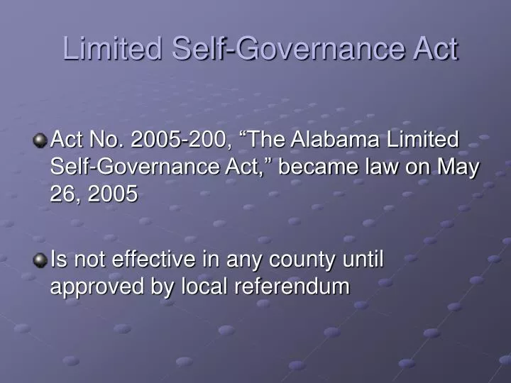 limited self governance act