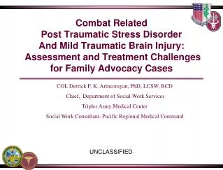 Combat Related Post Traumatic Stress Disorder And Mild Traumatic Brain Injury: Assessment and Treatment Challenges for