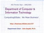 D epartment of C omputer &amp; I nformation T echnology - slide 1