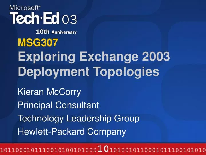 msg307 exploring exchange 2003 deployment topologies