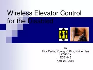 Wireless Elevator Control for the Disabled