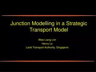 Junction Modelling in a Strategic Transport Model