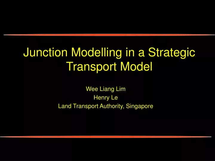 junction modelling in a strategic transport model