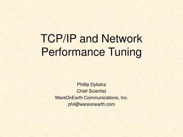 tcp ip and network performance tuning