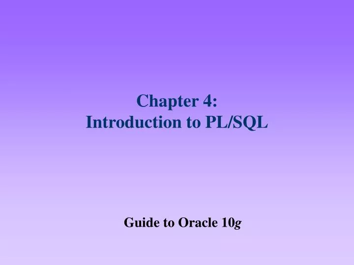 chapter 4 introduction to pl sql