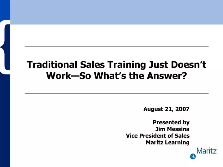 traditional sales training just doesn t work so what s the answer