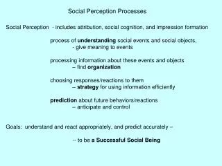 Social Perception Processes