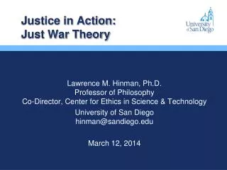 Justice in Action: Just War Theory