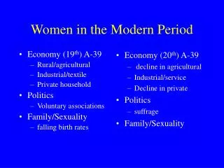 Women in the Modern Period