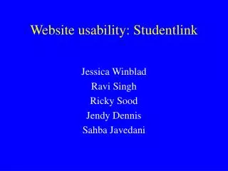 Website usability: Studentlink