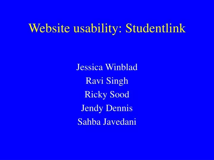 website usability studentlink