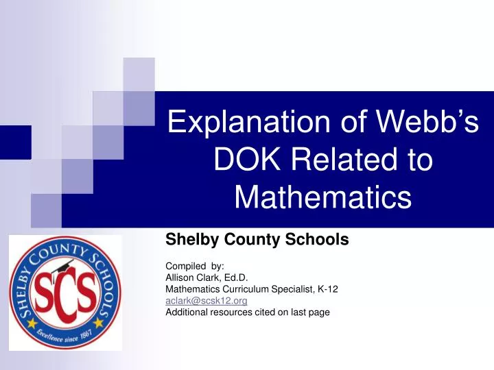 explanation of webb s dok related to mathematics