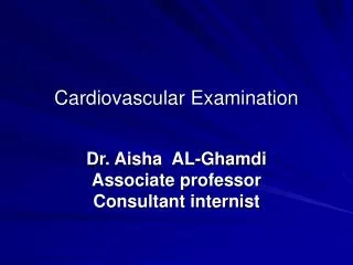 Cardiovascular Examination