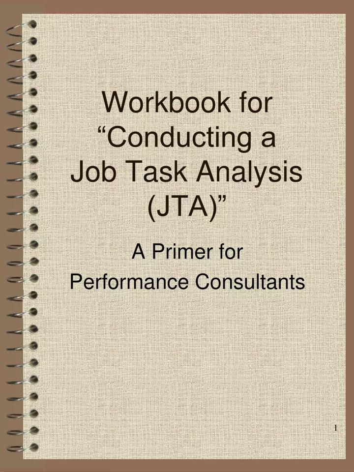 workbook for conducting a job task analysis jta