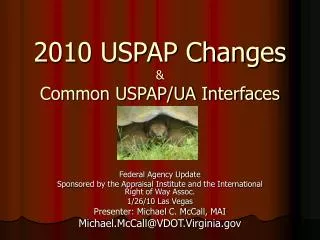 2010 USPAP Changes &amp; Common USPAP/UA Interfaces