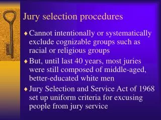 Jury selection procedures