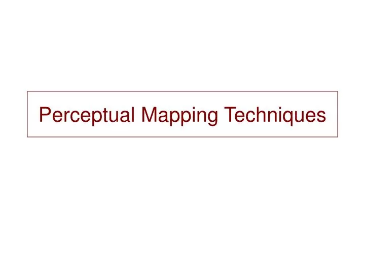 perceptual mapping techniques