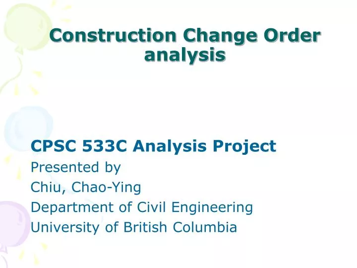 construction change order analysis