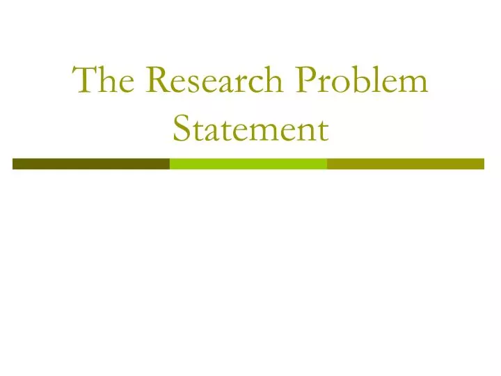 the research problem statement