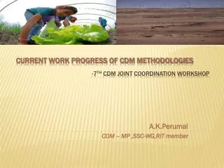-7 th CDM Joint Coordination Workshop