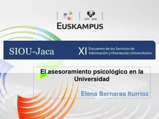 El asesoramiento psicológico en la Universidad Elena Bernaras Iturrioz