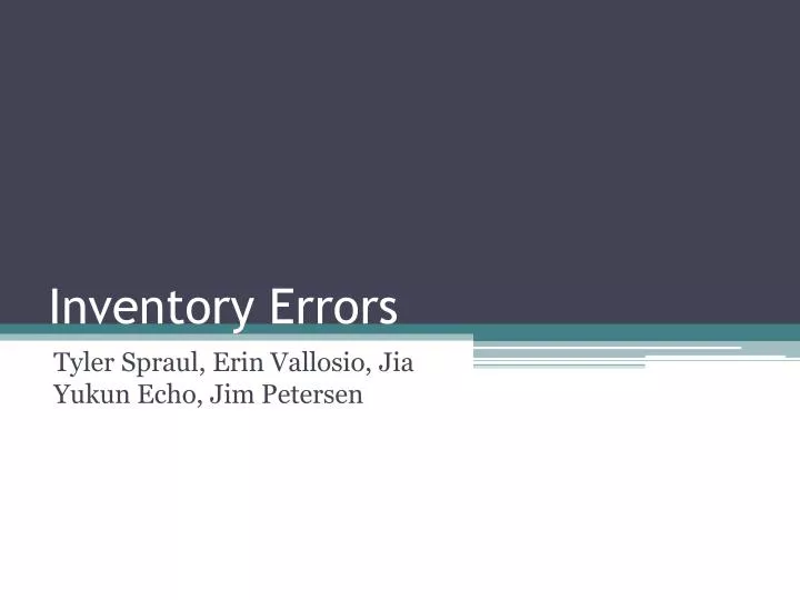 inventory errors