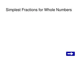 Simplest Fractions for Whole Numbers