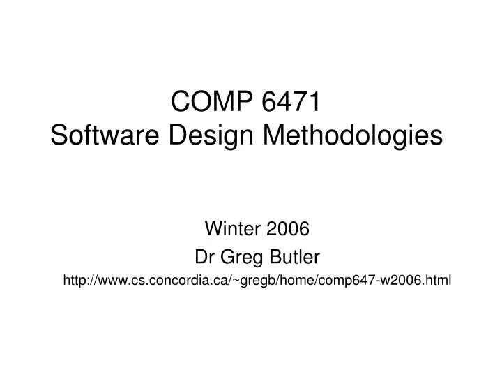 comp 6471 software design methodologies