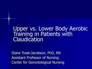 Upper vs. Lower Body Aerobic Training in Patients with Claudication