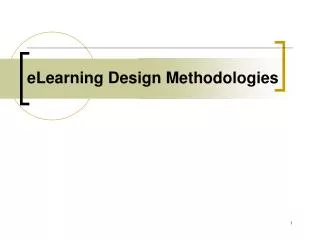 eLearning Design Methodologies