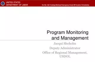 Program Monitoring and Management