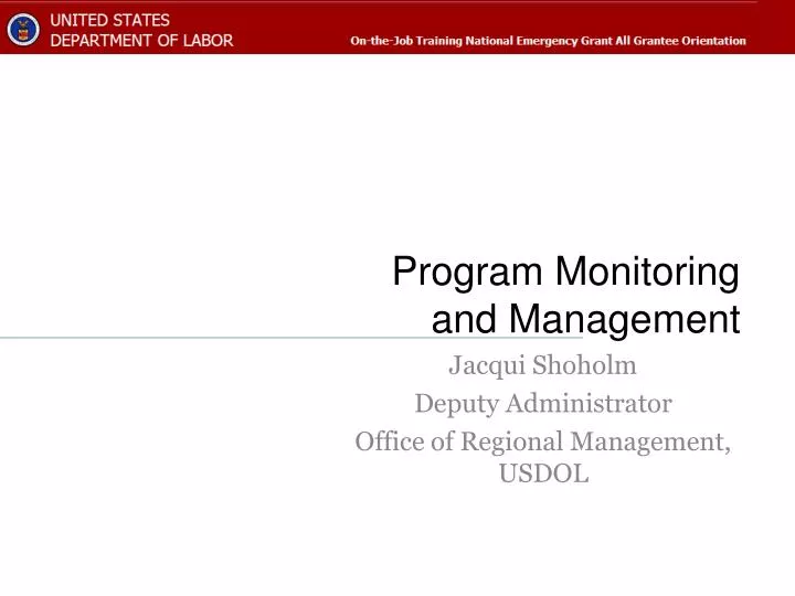 program monitoring and management