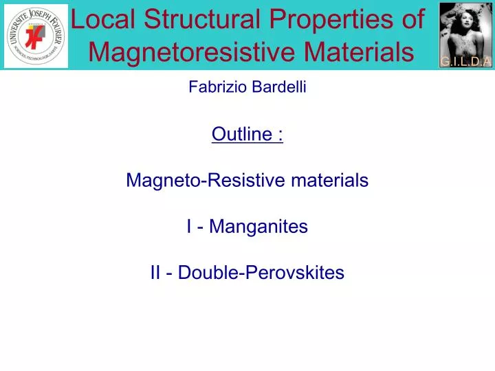 local structural properties of magnetoresistive materials