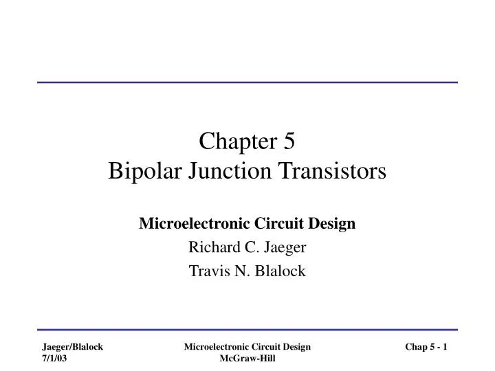 chapter 5 bipolar junction transistors