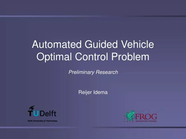 automated guided vehicle optimal control problem