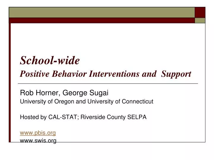 school wide positive behavior interventions and support