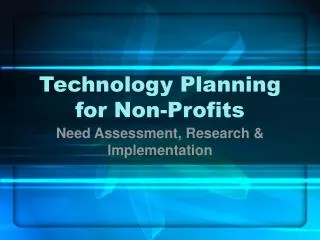 Technology Planning for Non-Profits