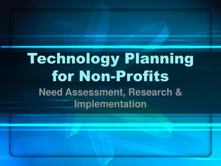 technology planning for non profits