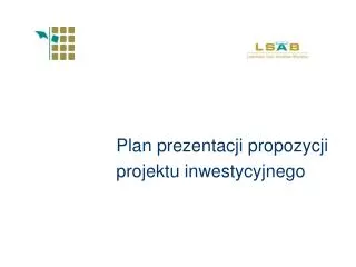 Plan prezentacji propozycji projektu inwestycyjnego