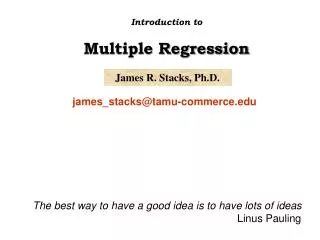 James R. Stacks, Ph.D.