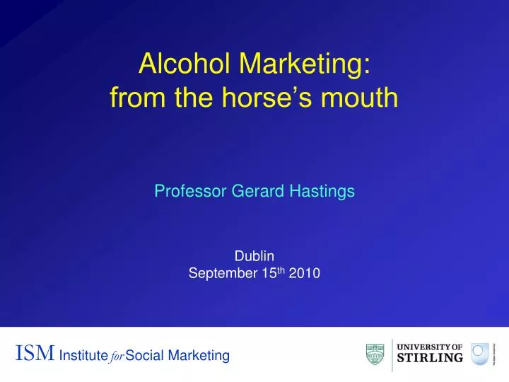 alcohol marketing from the horse s mouth