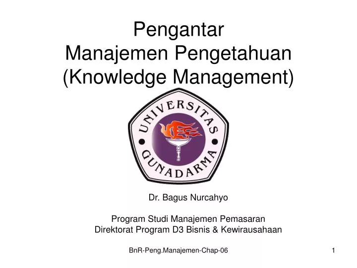 pengantar manajemen pengetahuan knowledge management