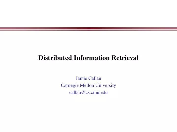distributed information retrieval