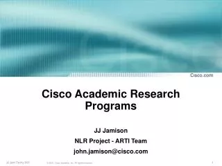 Cisco Academic Research Programs