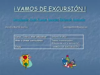 ¡ VAMOS DE EXCURSIÓN !