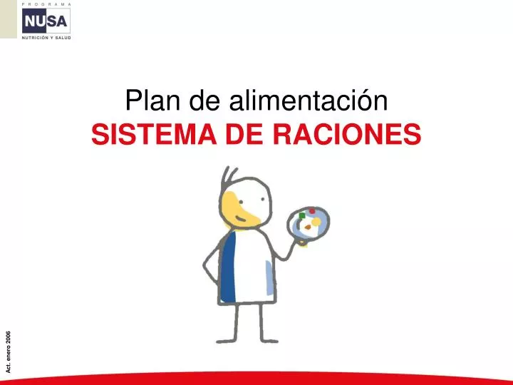 plan de alimentaci n sistema de raciones