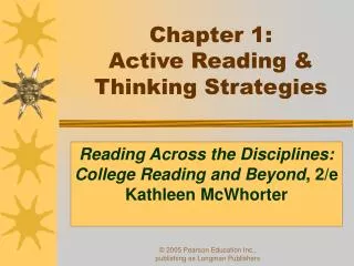 Chapter 1: Active Reading &amp; Thinking Strategies