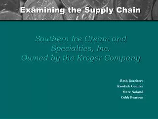 Examining the Supply Chain Southern Ice Cream and Specialties, Inc. Owned by the Kroger Company