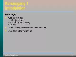 kursusgang 1 introduktion