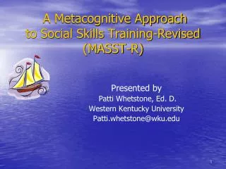 A Metacognitive Approach to Social Skills Training-Revised (MASST-R)